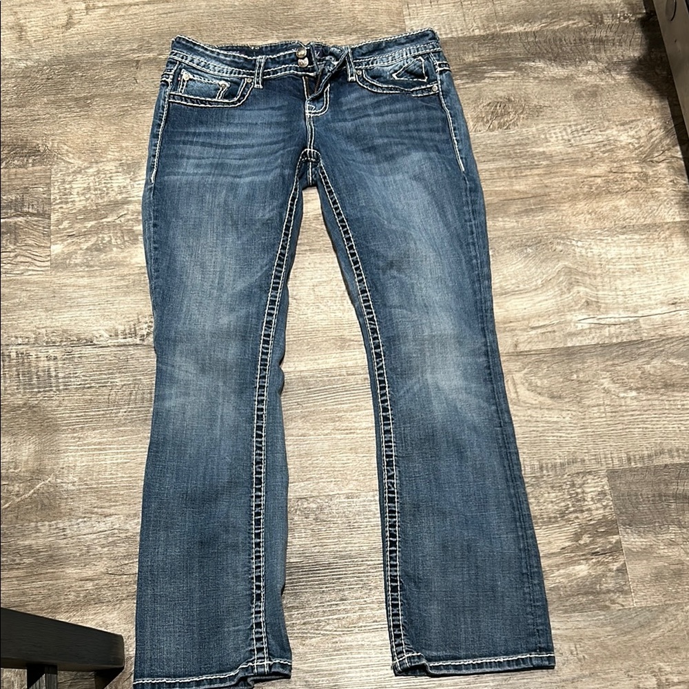 Vigoss Women's Classic Blue Straight Leg Jeans sz11 length 33